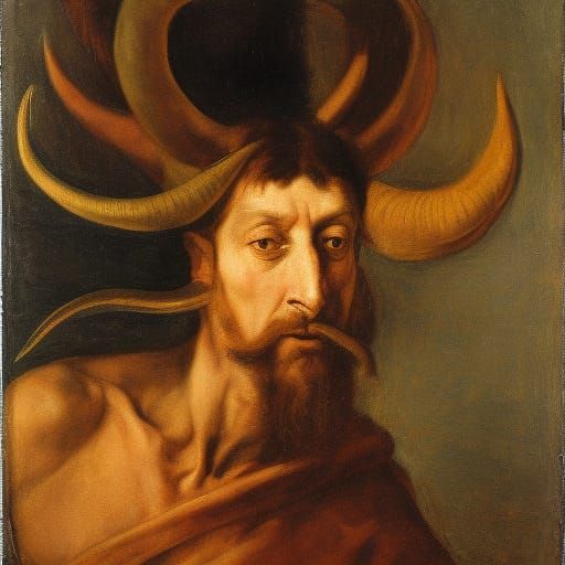 Fantastic Horned Creature Teaching Morality