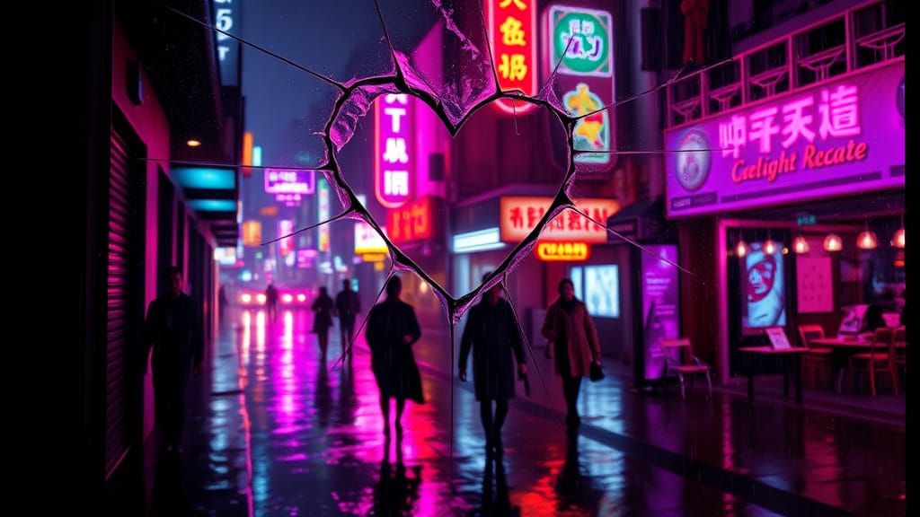 Rainy City Heartbeat in Neon Lights