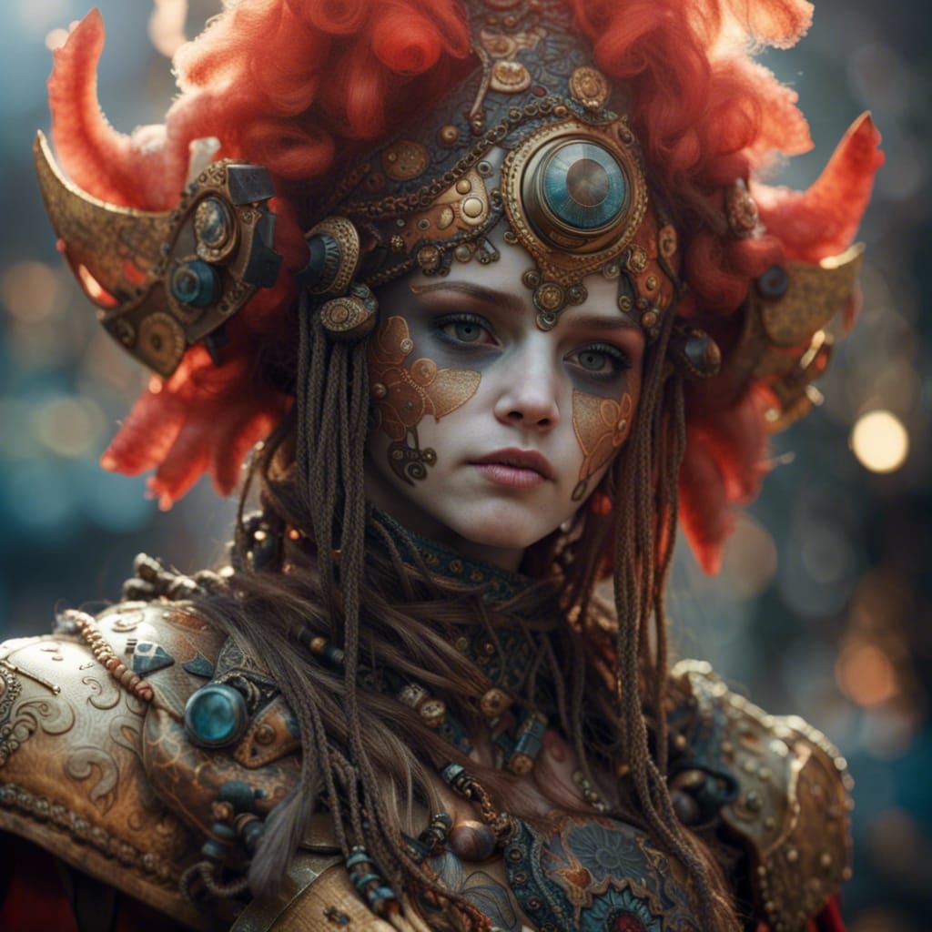 Creepy Fairytale Queen in Ornate Voodoo Costume