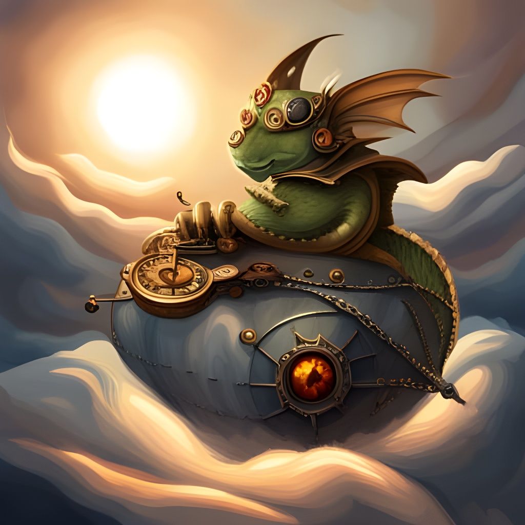 Baby Dragon Dreams: Steampunk Cloud Nap