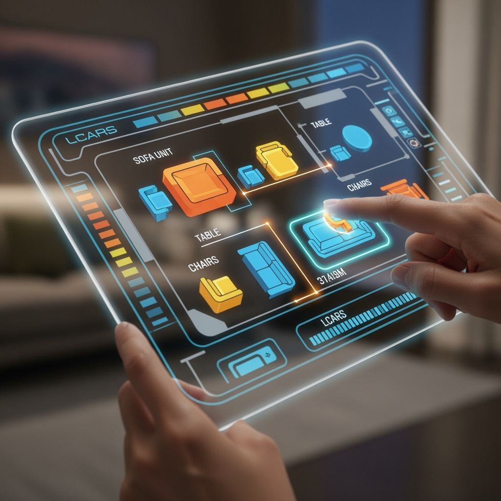 Futuristic LCARS GUI for Furniture Arrangement