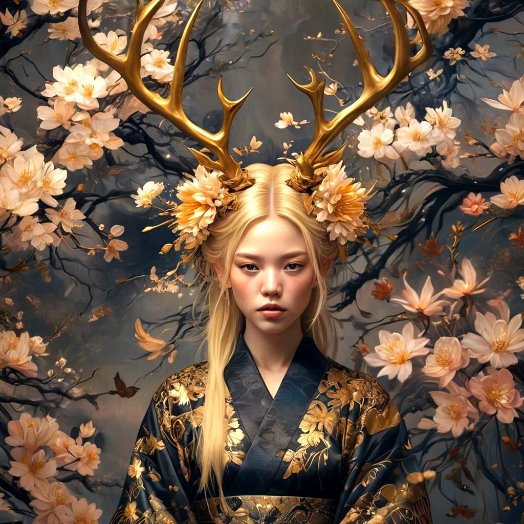 Fantasy Girl Portrait in Van Gogh Style