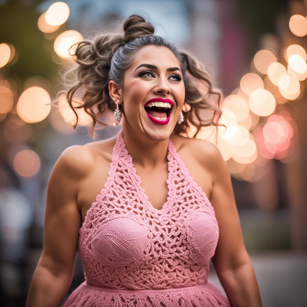 Playful Latina Portrait with Bearded Man, Professional Photo...