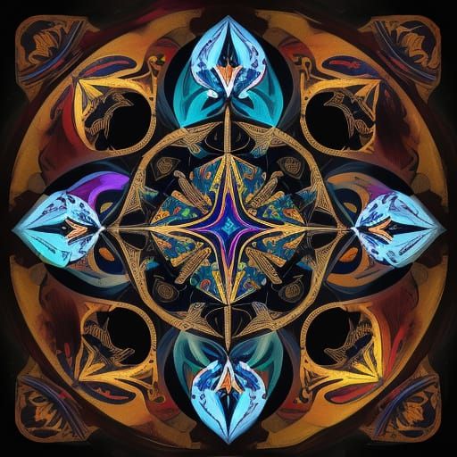 Intricate Faces of a Deck of Cards in Vibrant Splash Art