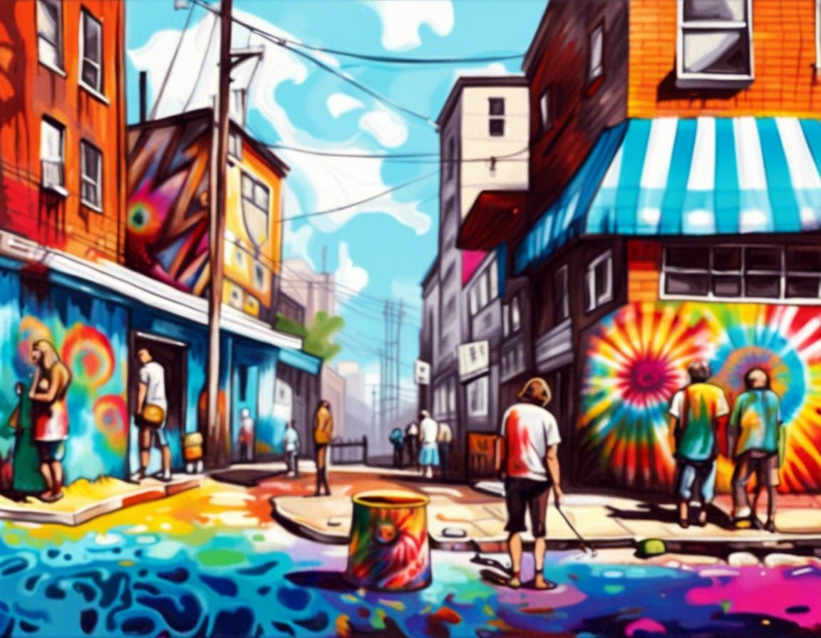 Kaleidoscopic 1960s Graffiti Street Art in Splash Style