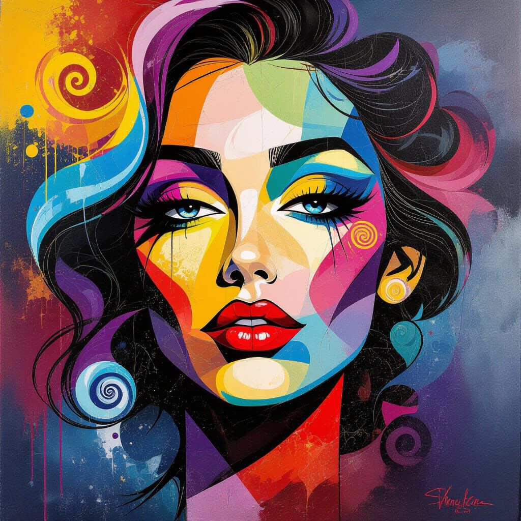 Vibrant Abstract Graffiti Art With Melting Effects