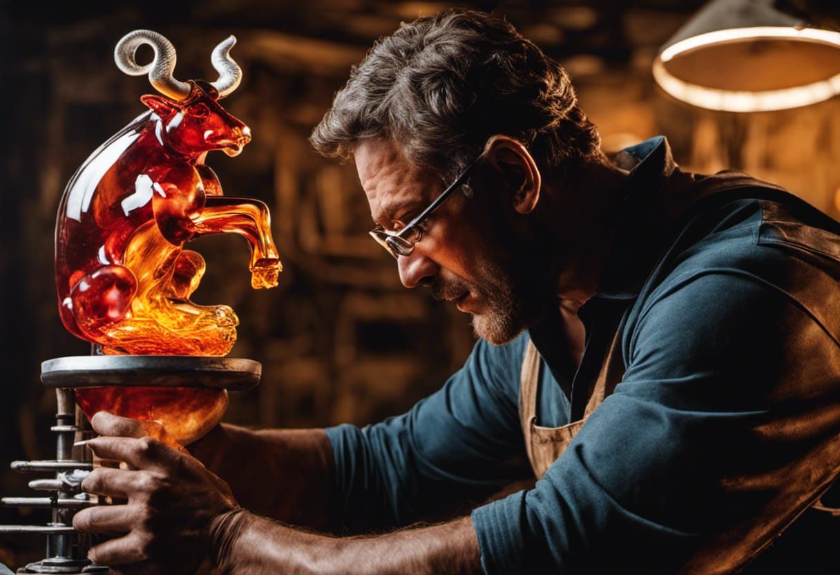 Glassblower Creates a Blown Glass Minotaur Masterpiece