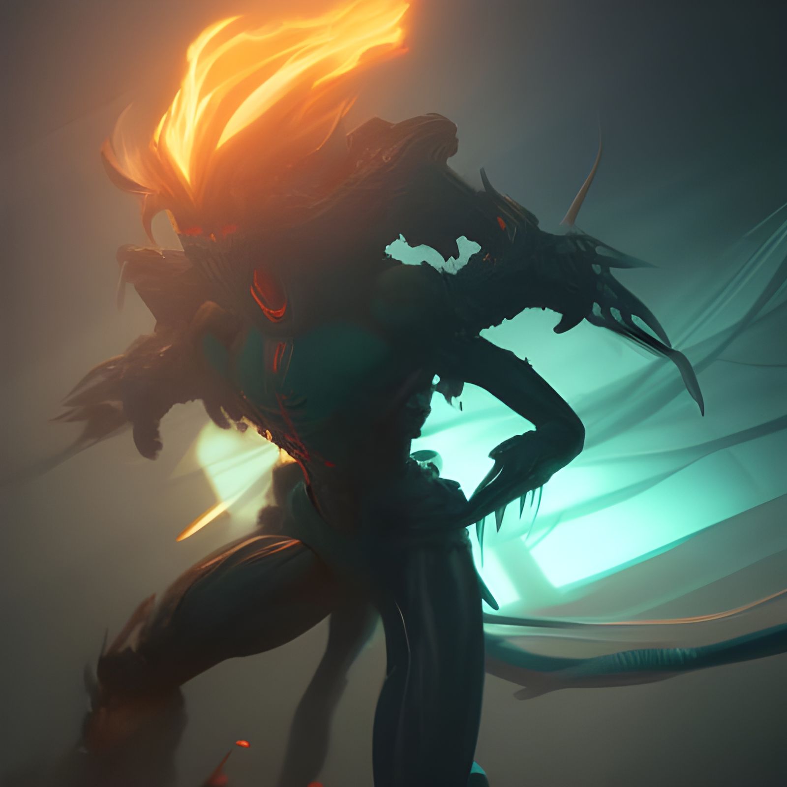 Fiery Mechanical Devil Hulk Concept Art