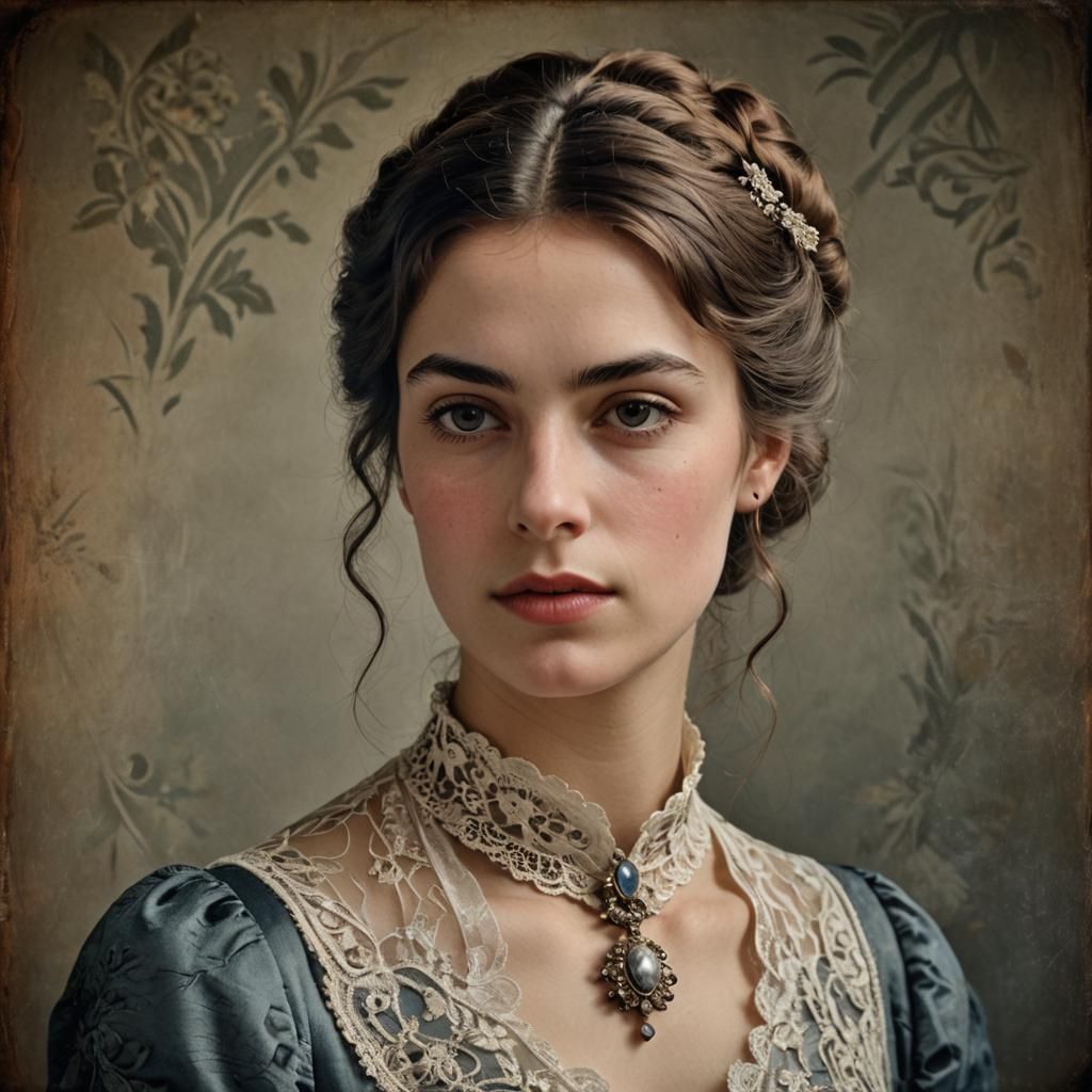 Turn-of-the-Century Portrait of a Young French Woman