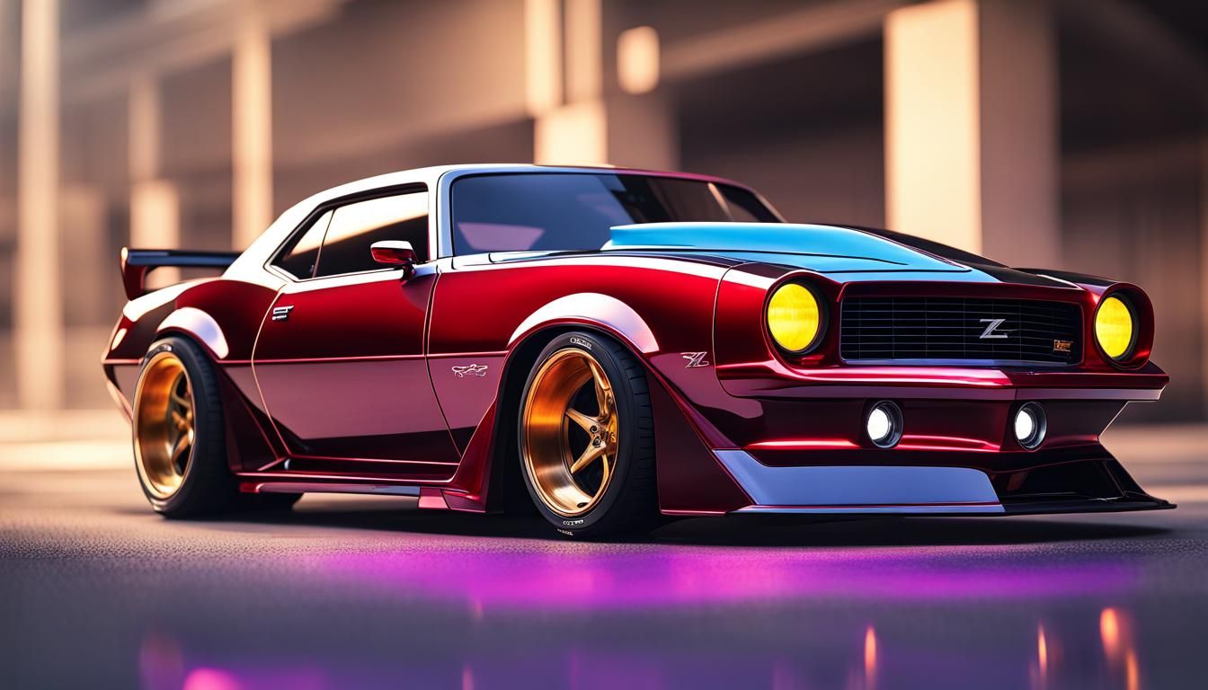 Custom Iroc-Z Camaro Render in God Rays