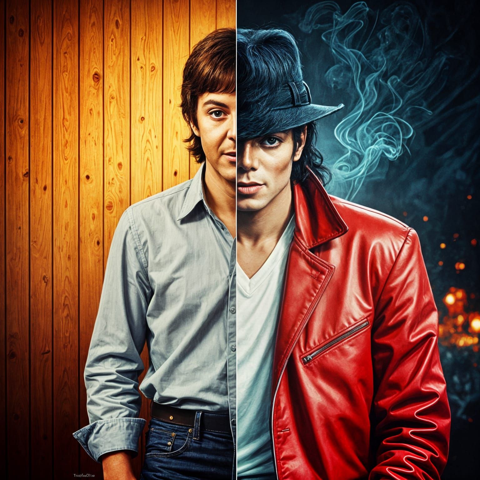 Split Portrait of Musical Icons