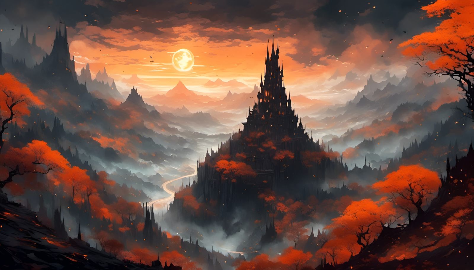 Mage's Tower in Dark Forest with Bleak Weather