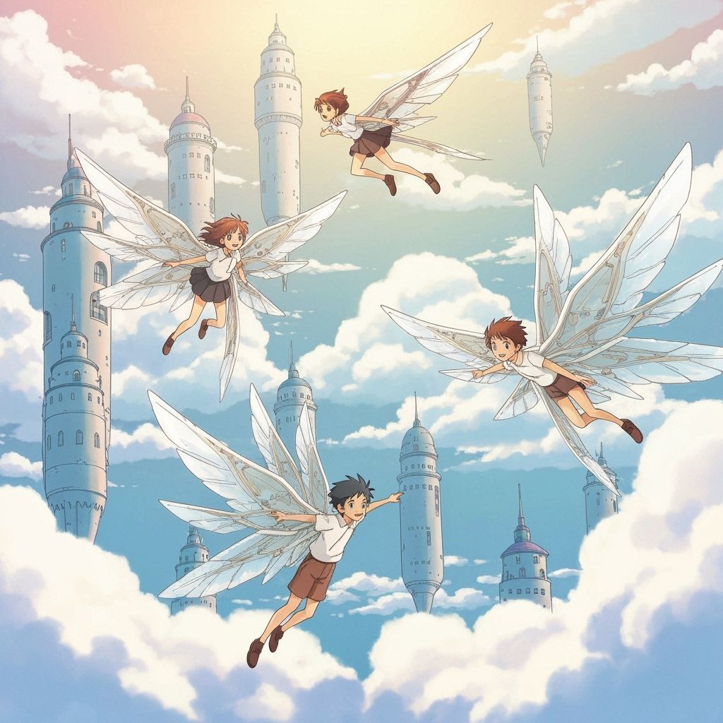 Studio Ghibli Anime: Floating Cities with Flying Children