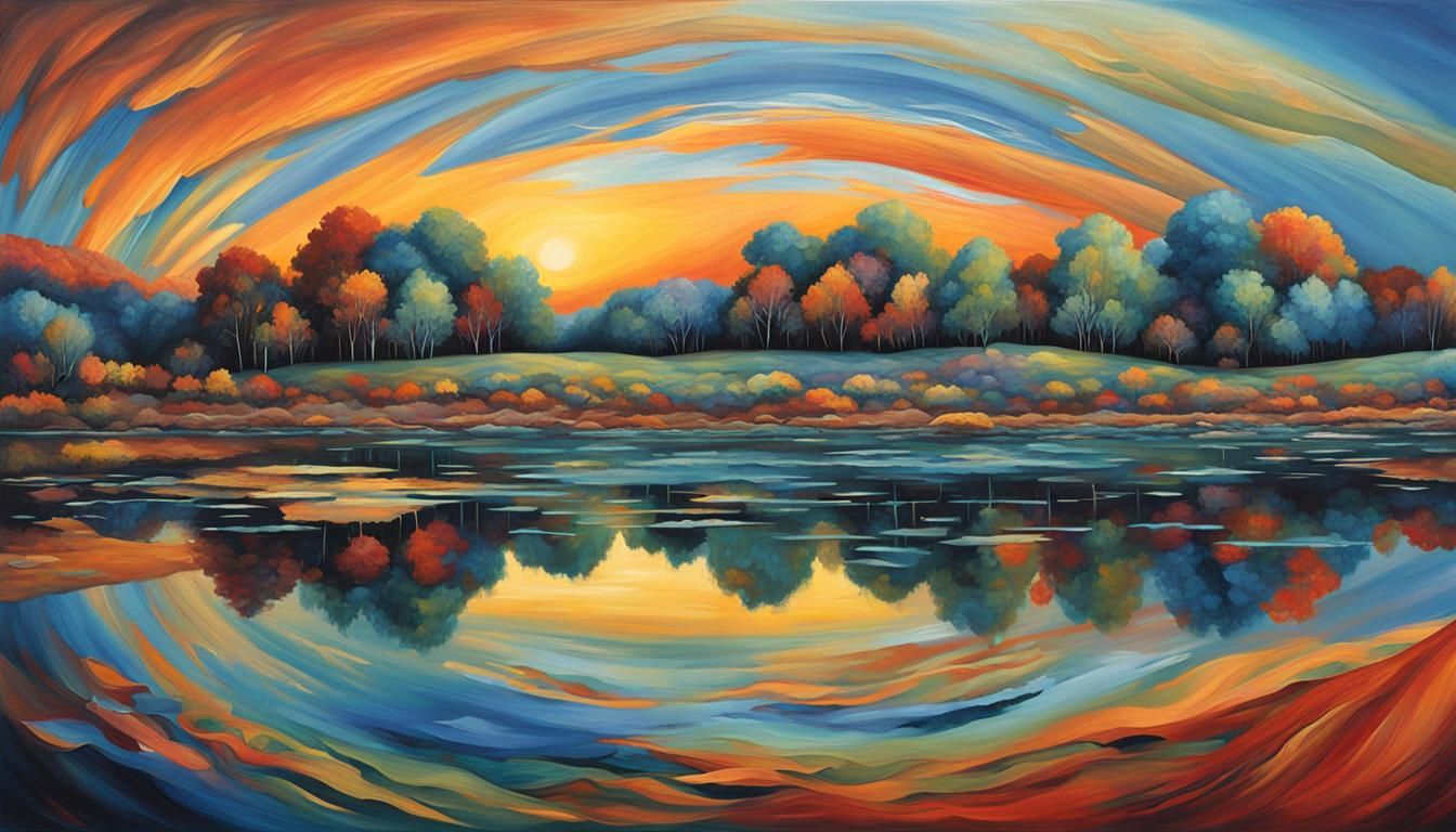 Surreal Landscape with Blending Figures