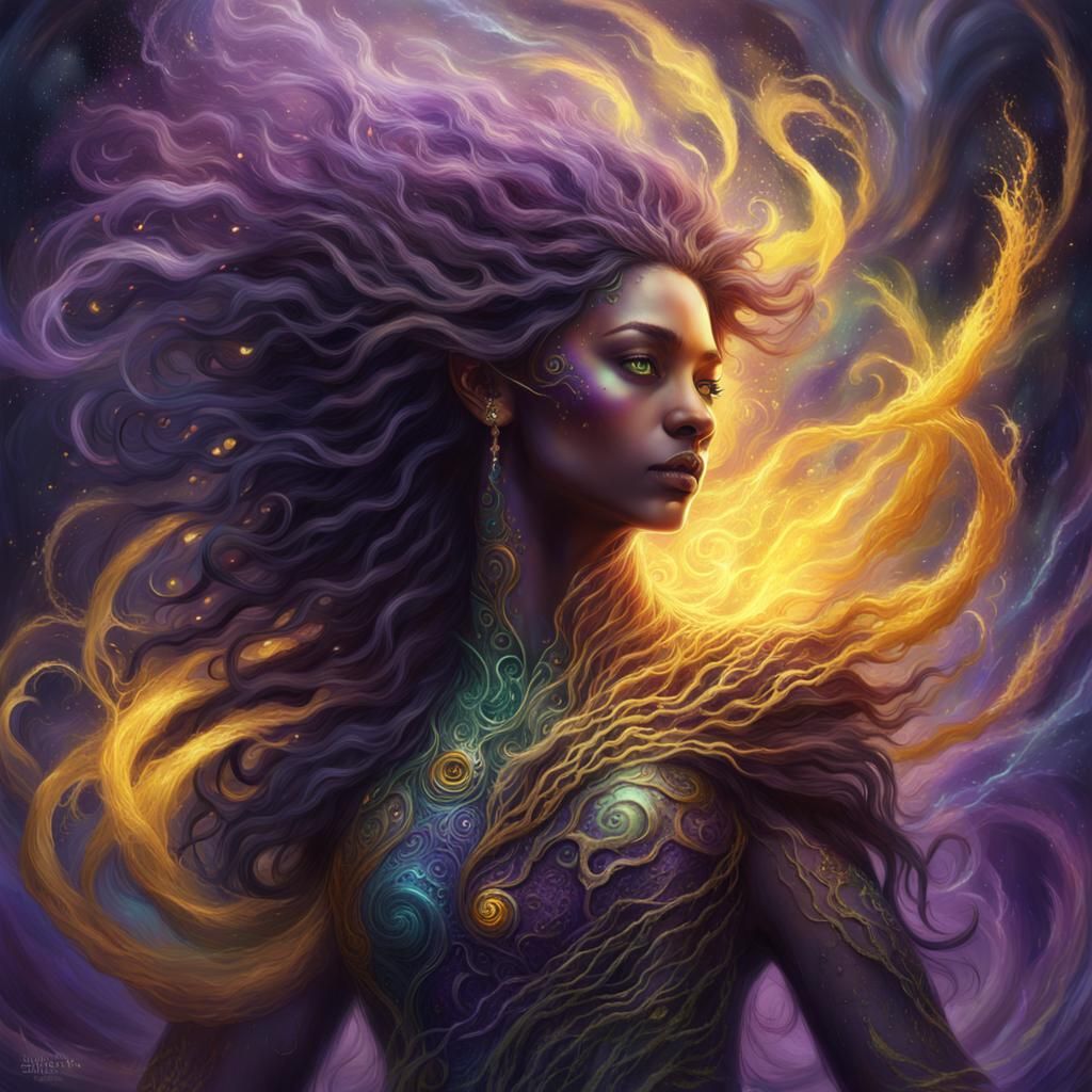 Elemental Goddess in Dark Fantasy Style