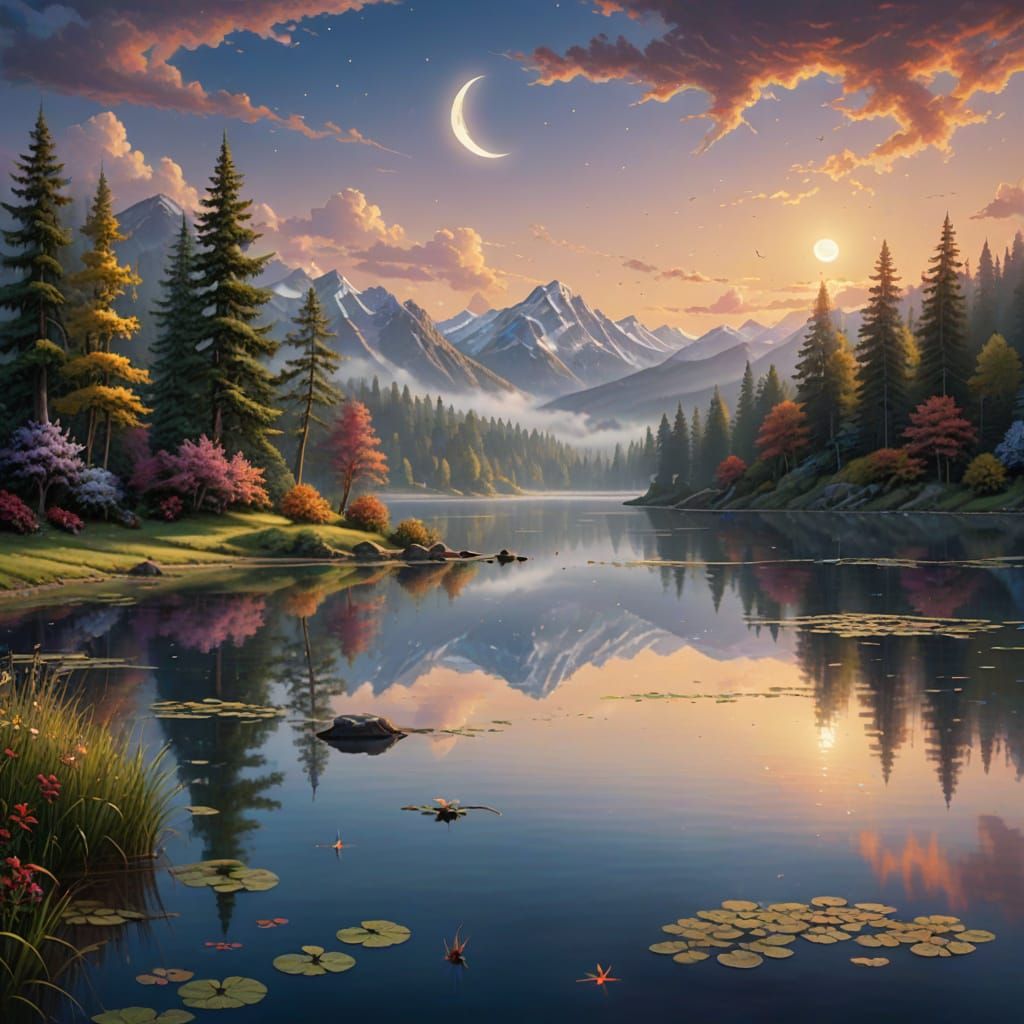 Serenity in a Dreamy Fantasy Landscape