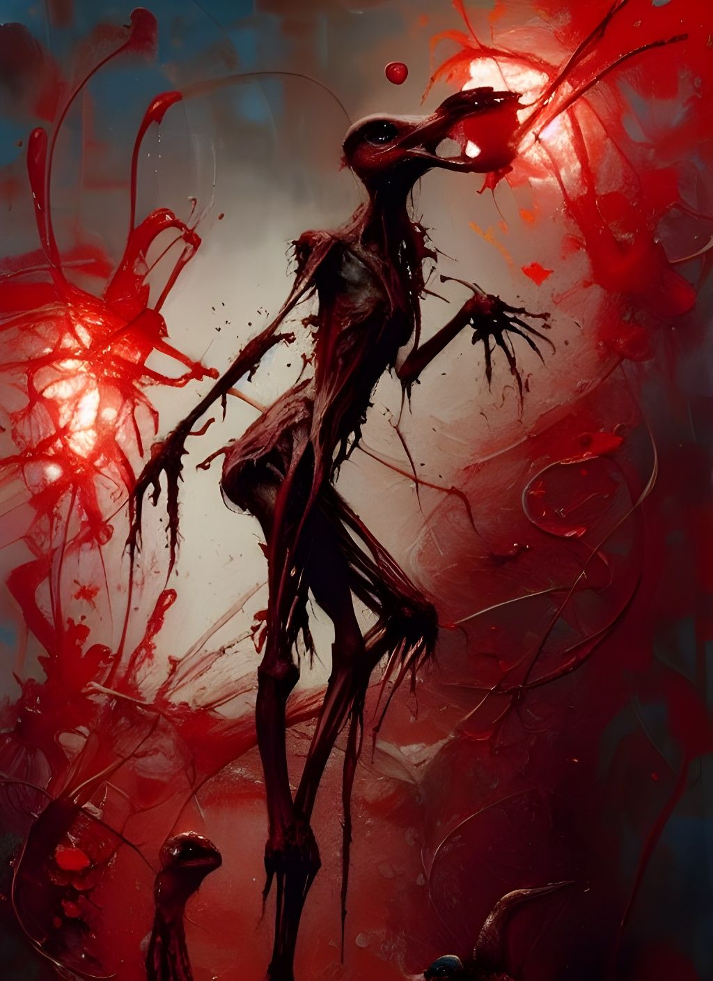 Grotesque Flayed Duck in Mixed Media