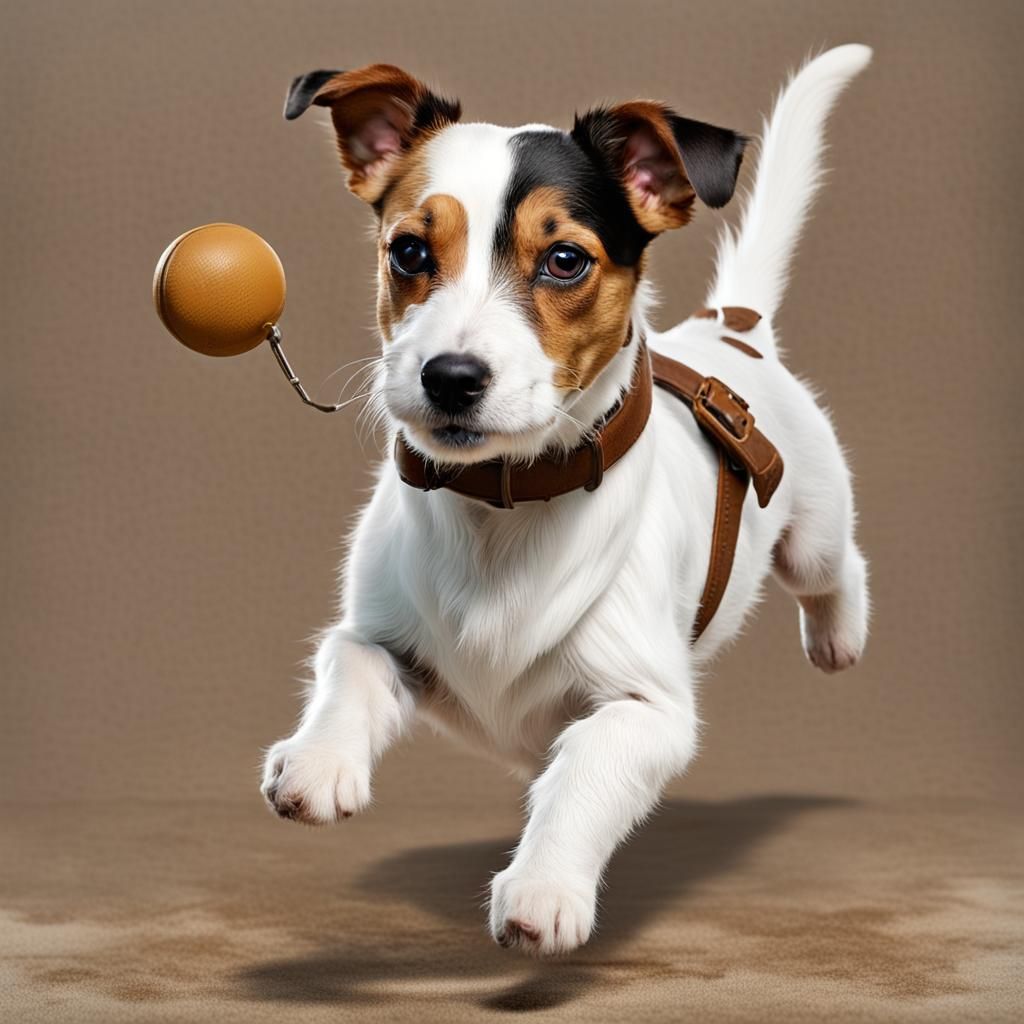 Playful Jack Russell Terrier's Energetic Pursuit
