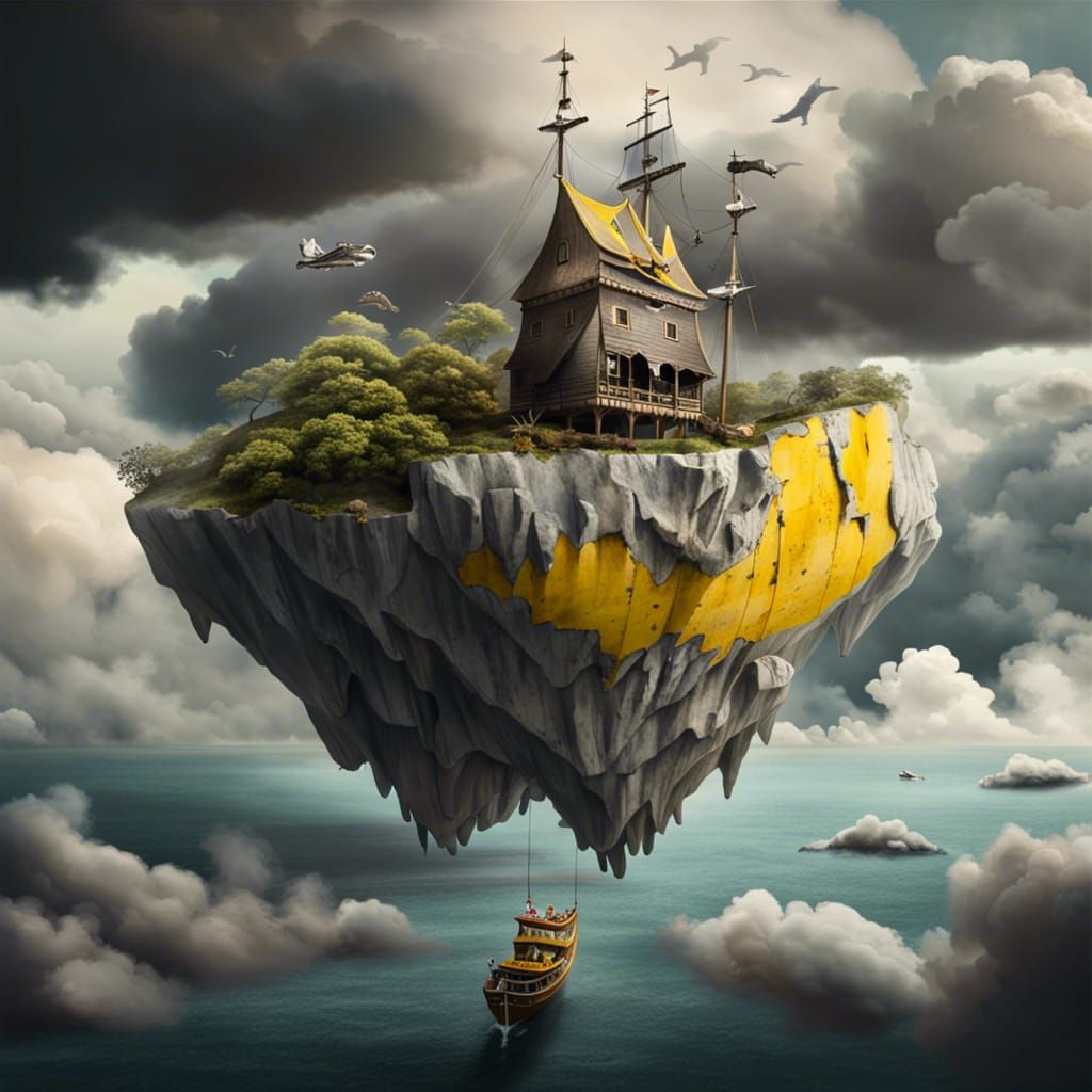 Biophilic Pirate Hideout in the Sky, Wes Anderson Style