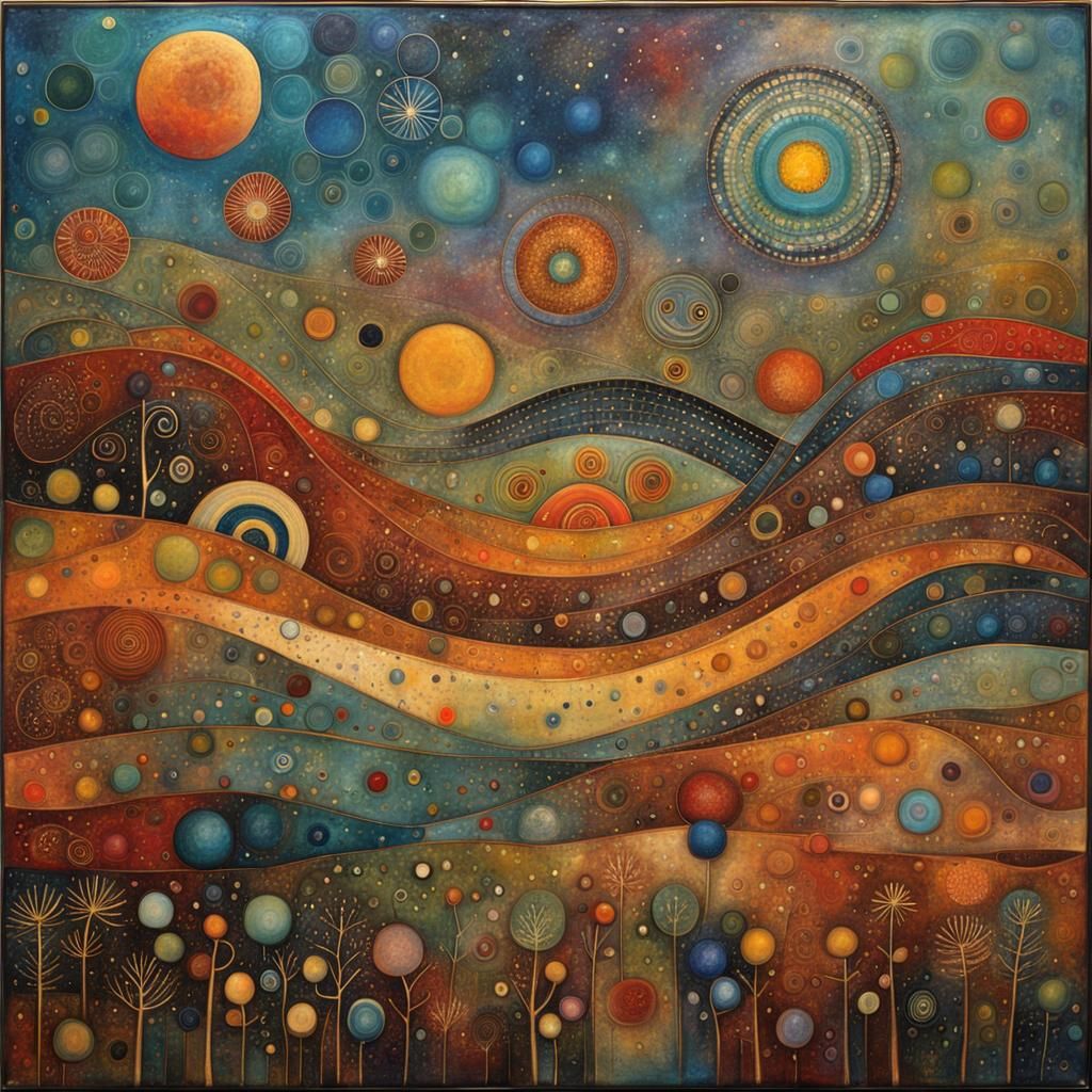 Encaustic Galaxy Inspired by Abstract Art