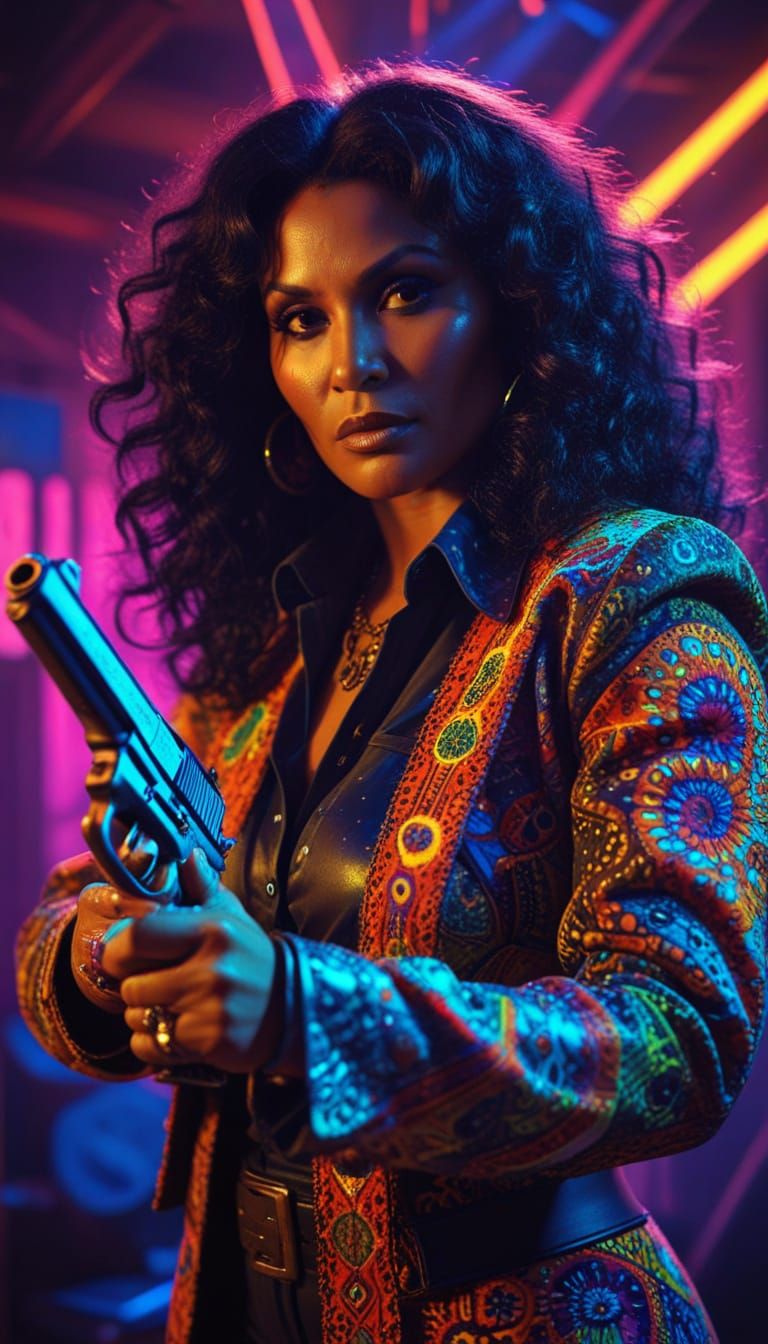 Pam Grier in 70s Exploitation Film Style