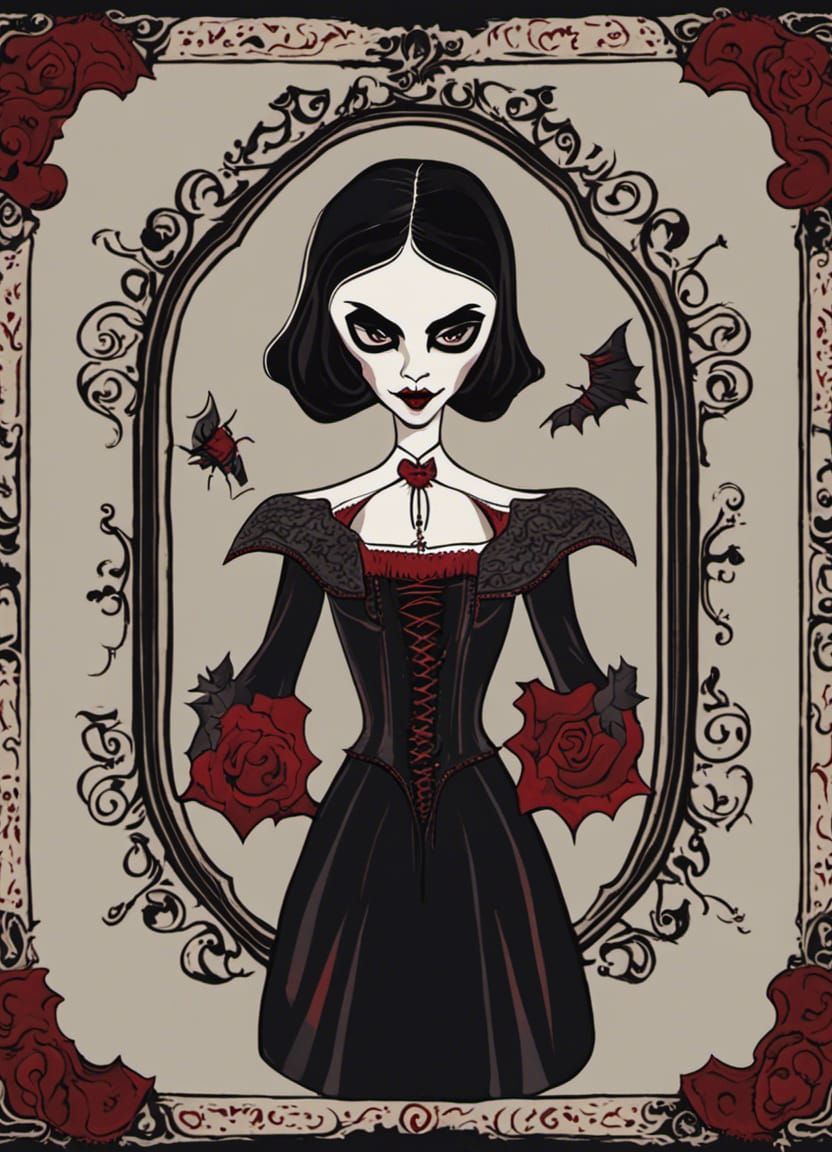 Vampire in Folk Art Style