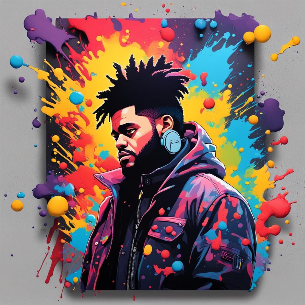 The Weeknd as Anime Graffiti Art