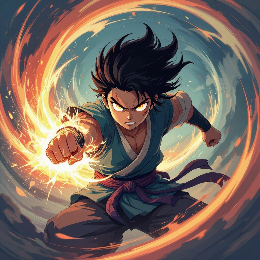 Hero Unleashes Ultimate Power in Epic Digital Painting