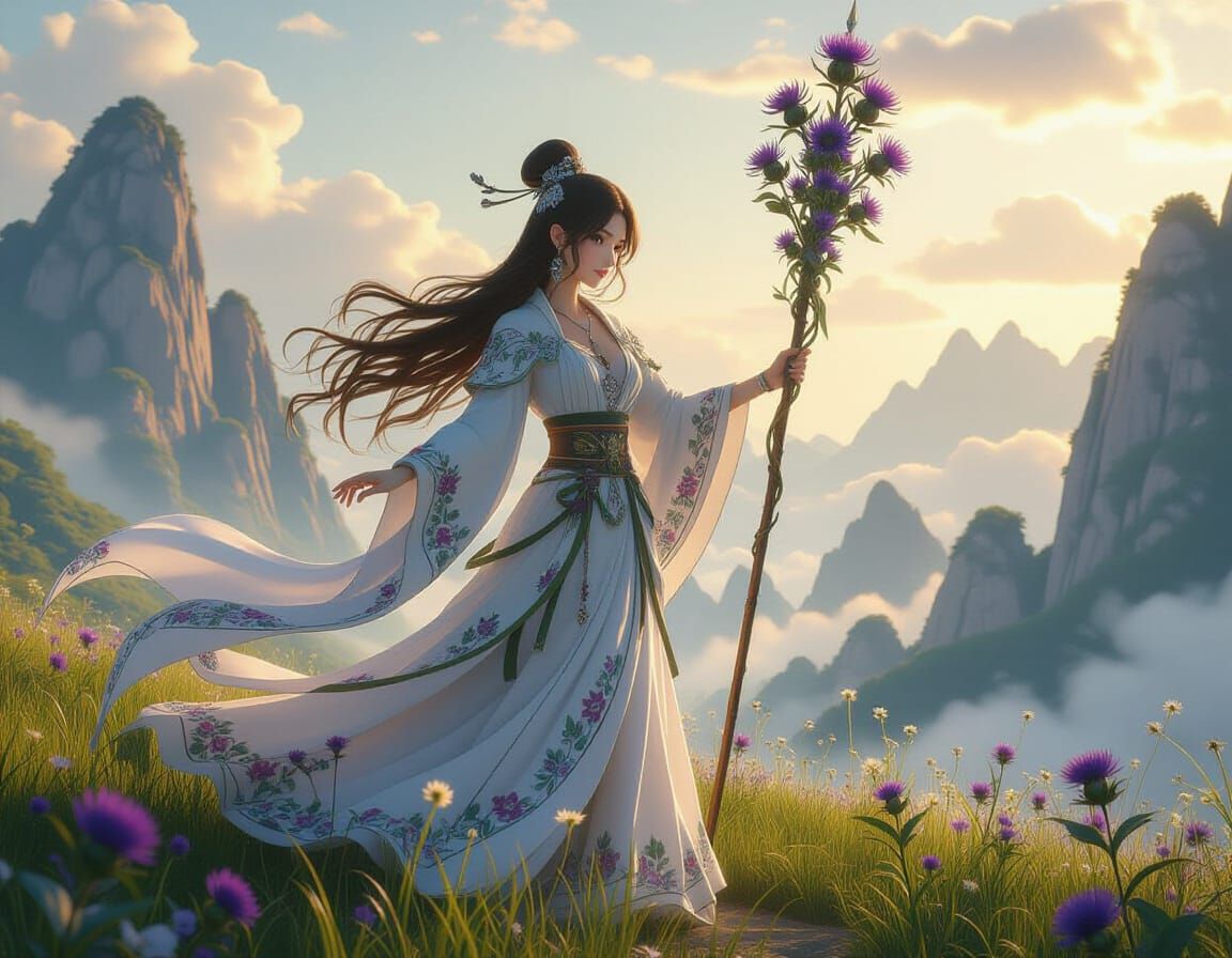 Thistle Sorceress in Dreamlike 3D Anime Style