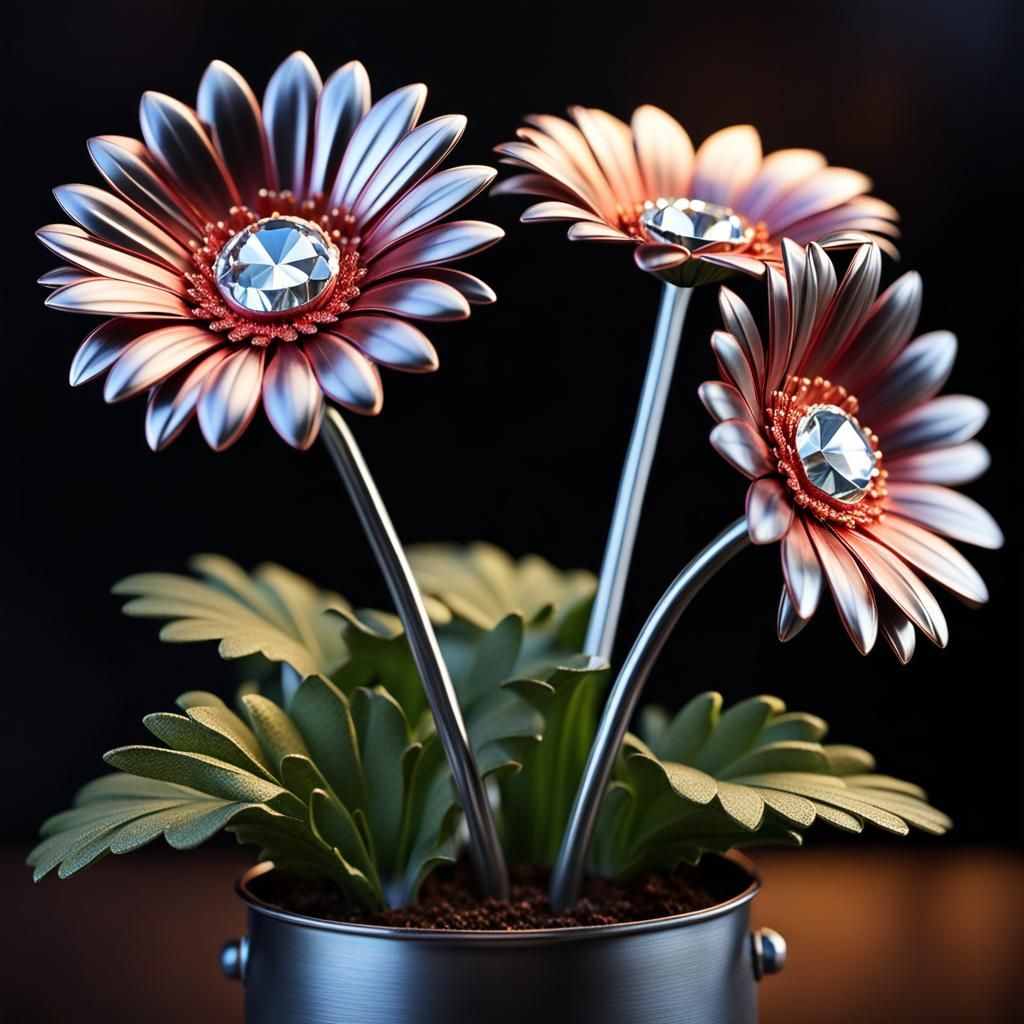 Metal Gerbera Daisies