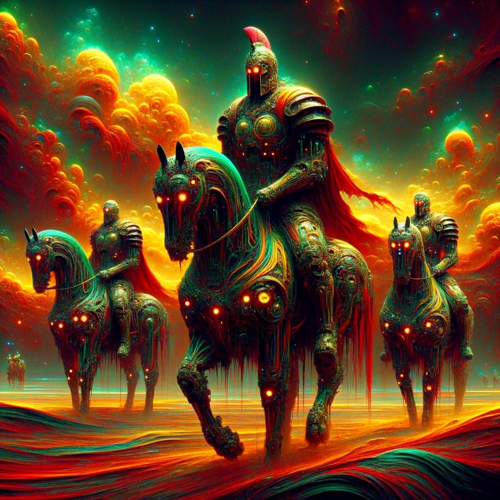 Hyper-Realistic Samurai Warrior Meets Futuristic Knight in a...