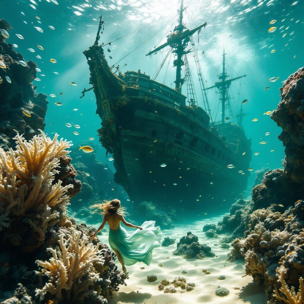 Majestic Shipwreck Revealed in Underwater Paradise