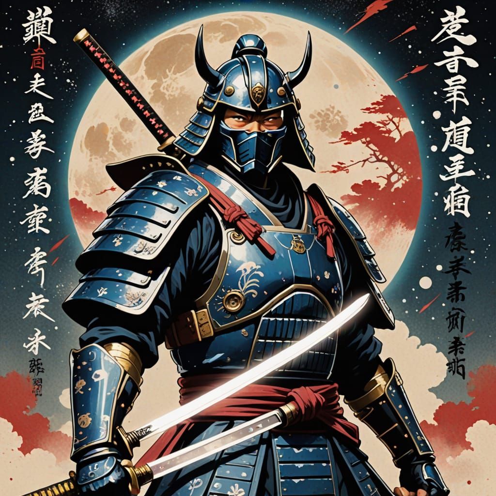 Galactic Samurai Vintage Movie Poster