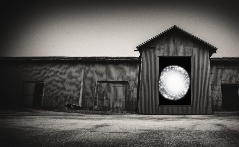 Ominous Spacetime Tear Above Old Warehouse