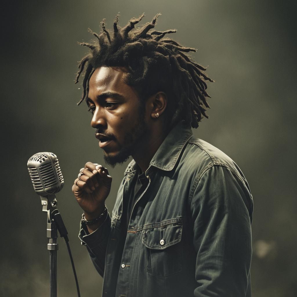 Singer with Dreadlocks in Soft Focus, R&B Album Art