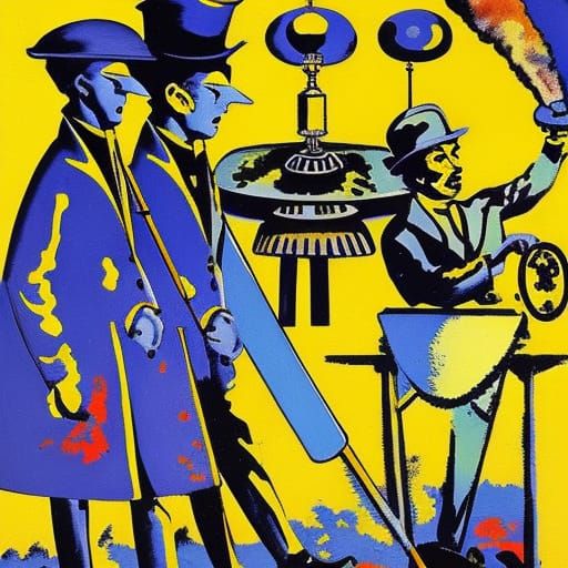 Chaplin's Vacuum Cleaner: A Gouache Retrofuture Vision