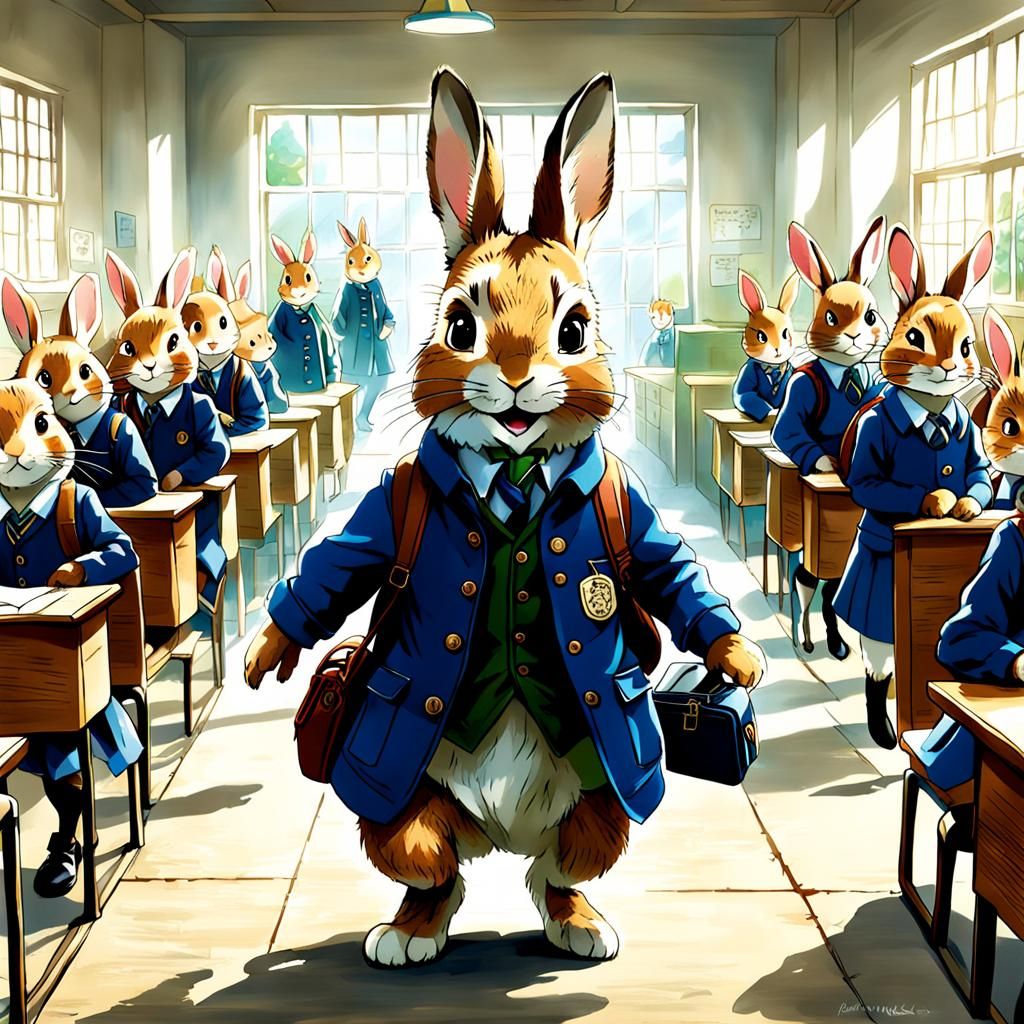 Peter Rabbit Goes to School: Anime Style