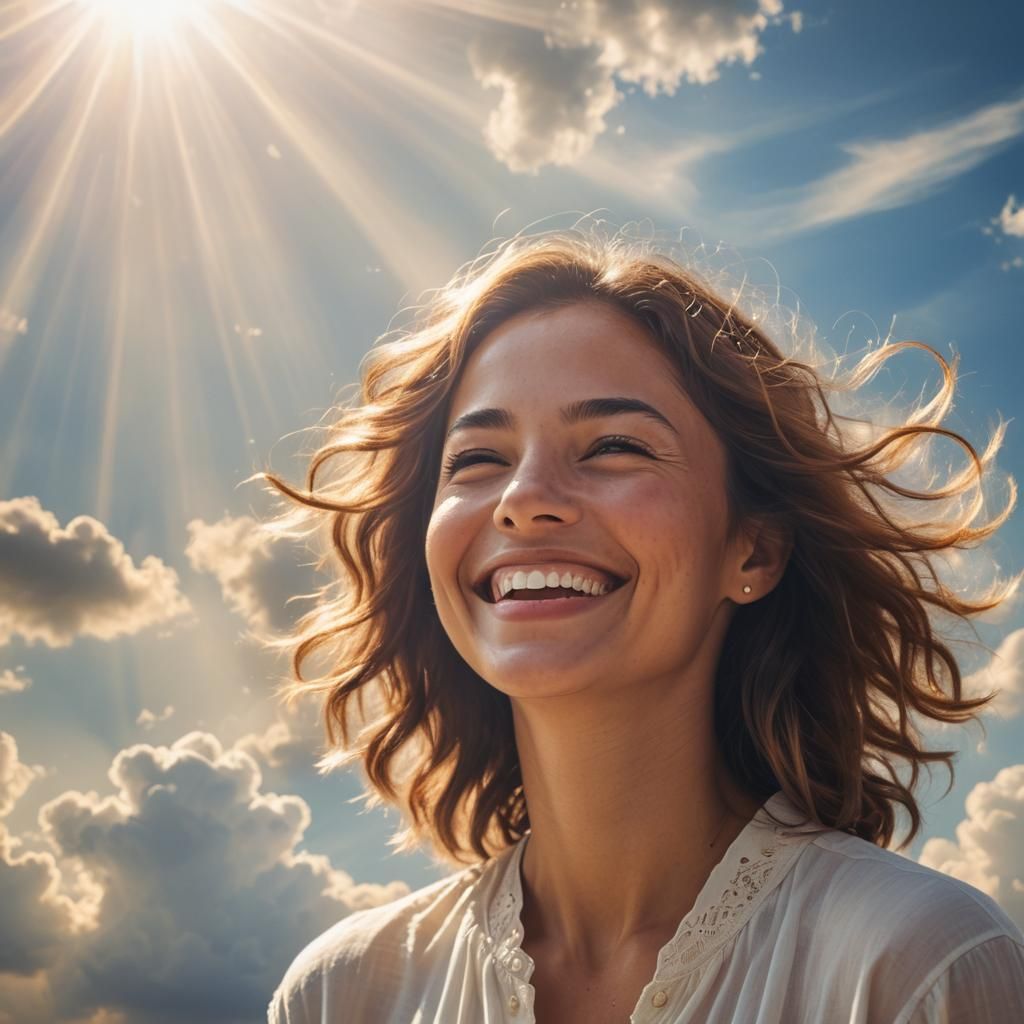 Radiant Woman with Glowing Aura in Soft Focus
