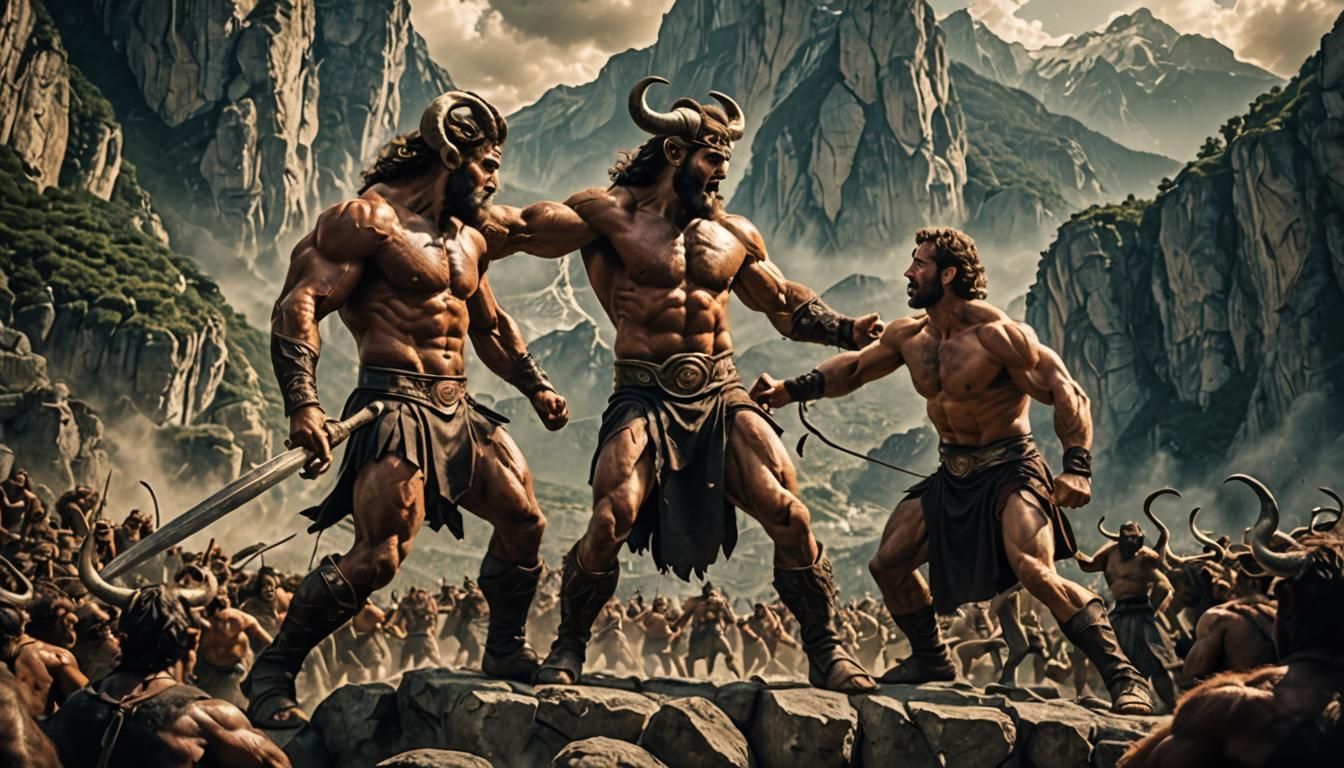 Hercules vs Minotaur: Epic Cinematic Showdown