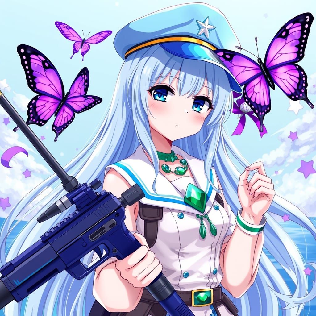 Anime Girl Controlled by Mysterious Purple Butterfly in Vibr...
