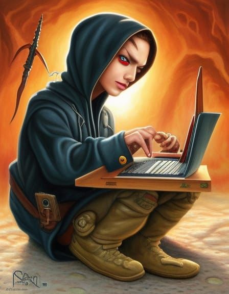 Hooded Demon Hacker Inspired by Jeunet
