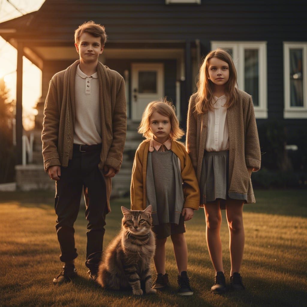 Contrasting Family Portrait in Digital Matte Painting