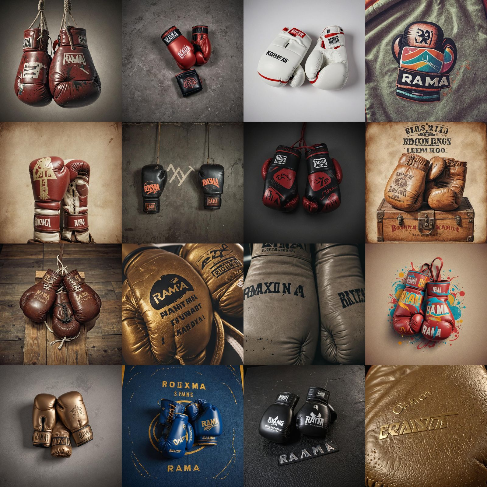 Rama Branded Boxing Gloves Product Visualization