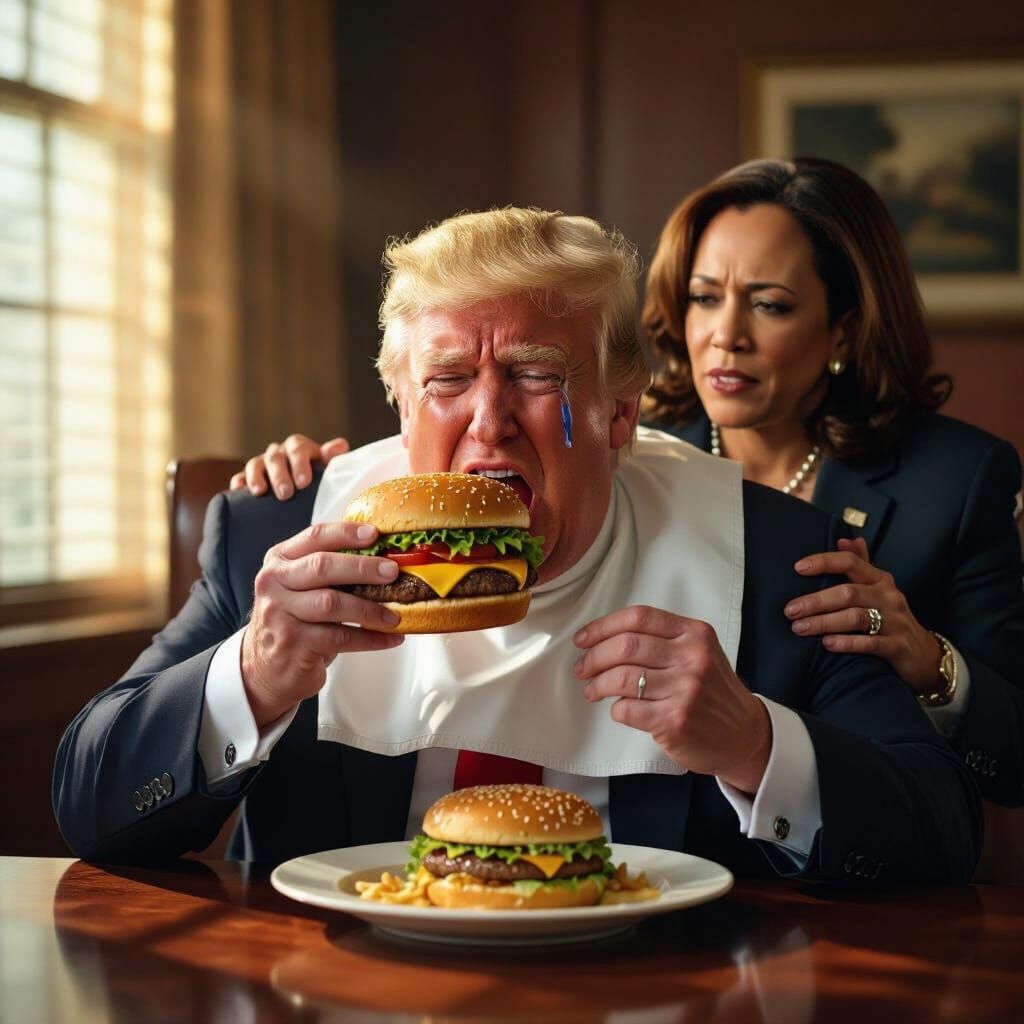 Dramatic Scene of Political Figures in Intense Office Confro...