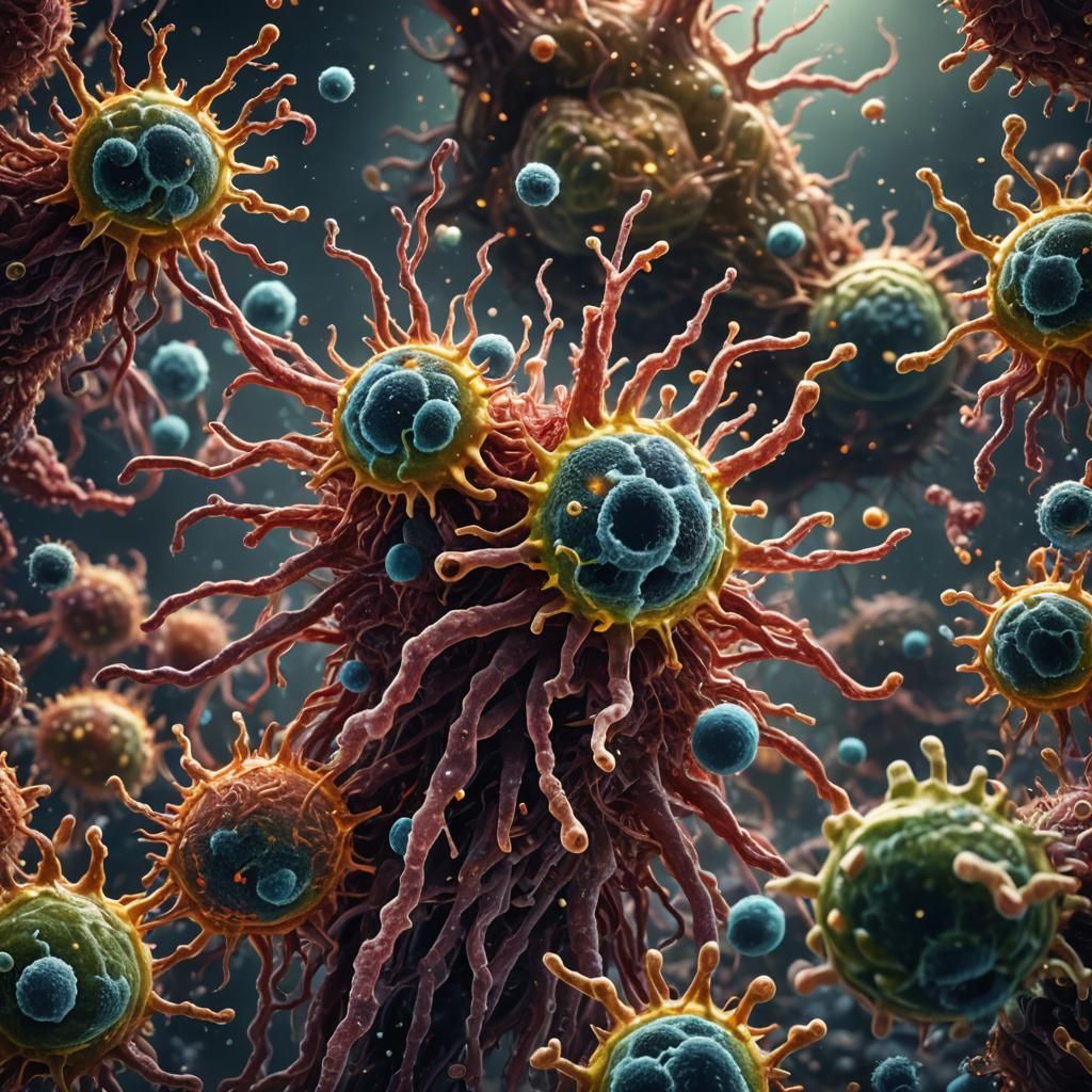 Phagocytosis: Macrophage Cells Attack E. Coli Bacteria