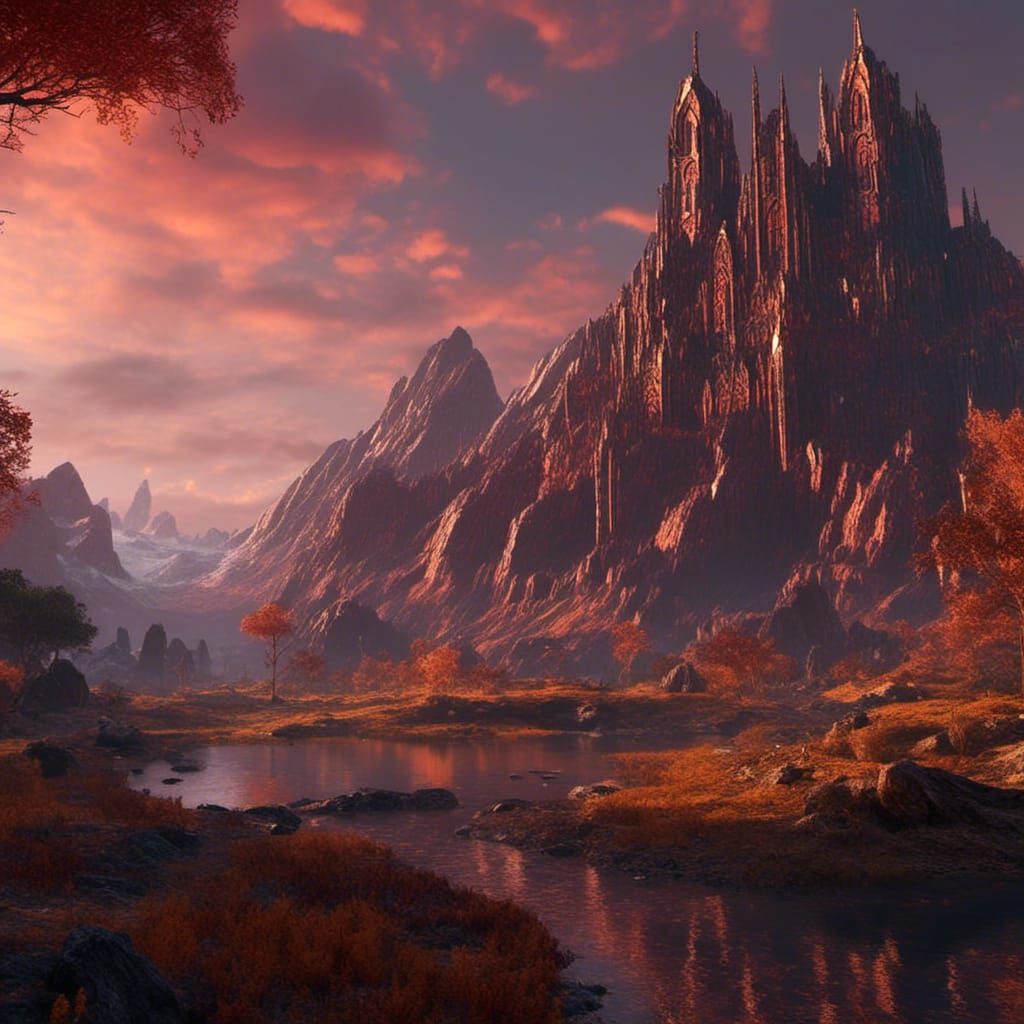Cinematic Fantasy Landscape in Detailed Matte Painting Style