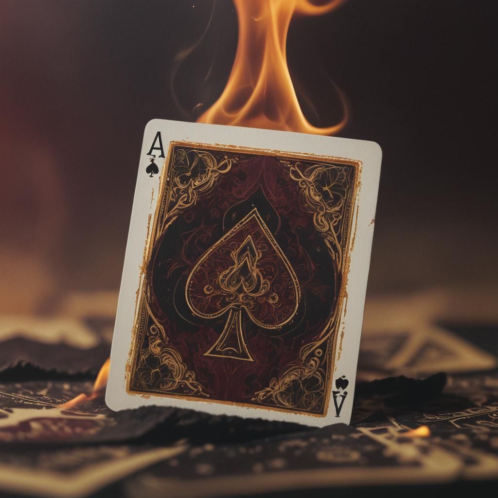 Ace of Spades Ablaze: A Cinematic Macro Shot