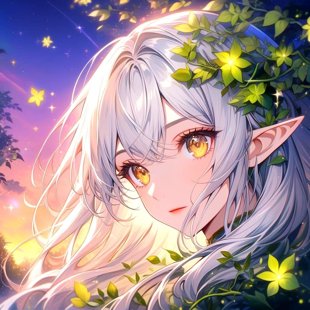 Anime elf druid