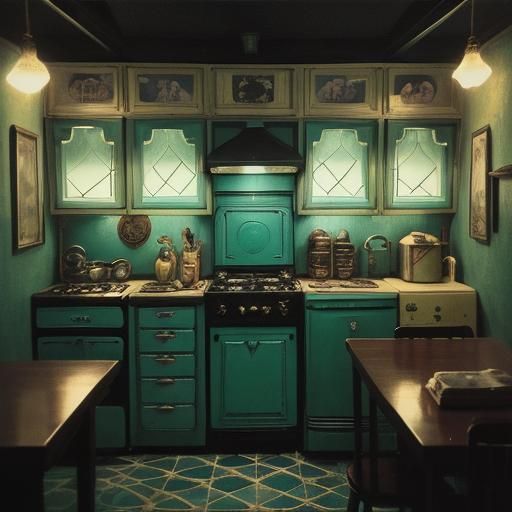 Eerie 1950s Diorama in a Wes Anderson Style