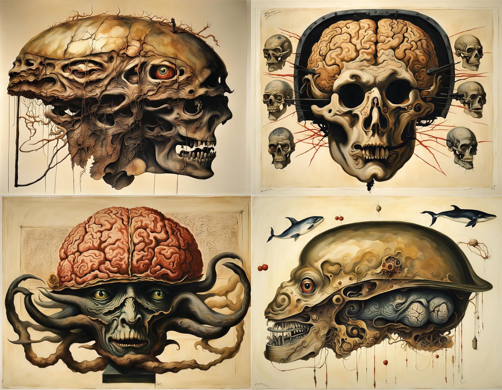 Horrific Whale Brain Mask Homunculus: Surrealist Vivisection